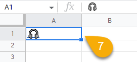 Headphones Emoji in Google Sheets