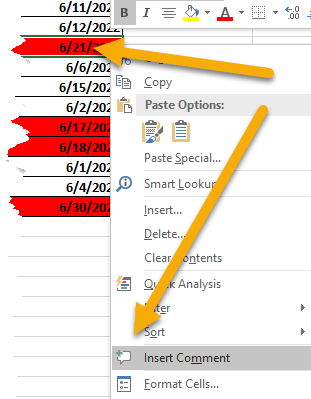 How to Add Comments to a Cell in Excel
