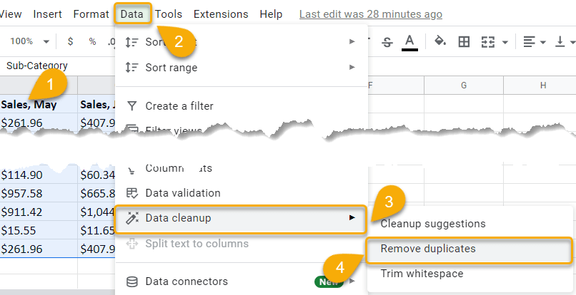 How to Remove Duplicates in Google Sheets with the Remove Duplicates Tool