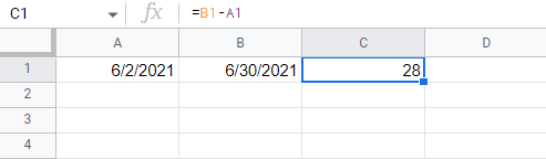 How to Subtract Dates in Google Sheets
