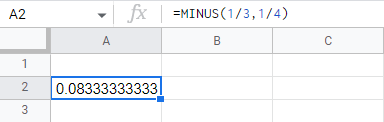 How to Subtract Fractions in Google Sheets