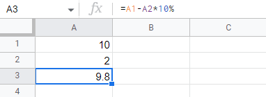 How to Subtract Percentage in Google Sheets