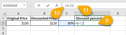 How to calculate the percentage of the discount