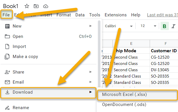 How to convert Google Sheets back to an Excel file