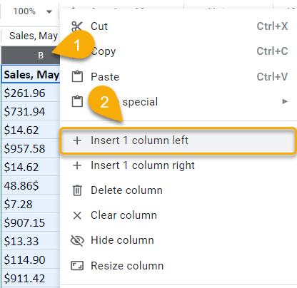 How to insert single column