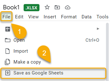 How to save as Google Sheets