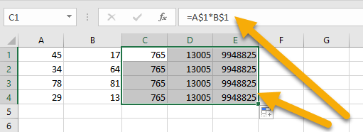Mixed Cell References in Excel