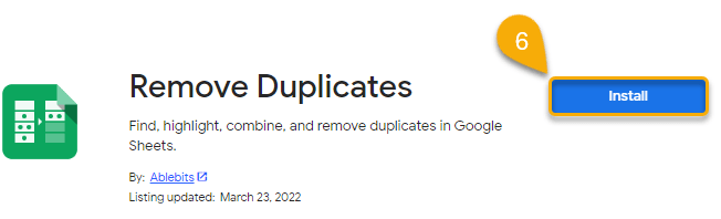 Remove Duplicates Installation