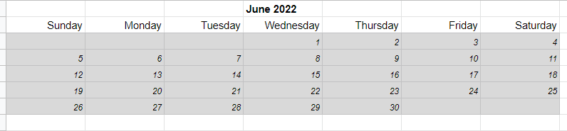 How to☝️ Make a Calendar in Google Sheets Spreadsheet Daddy