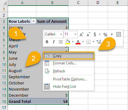 Converting a Pivot Table to a Normal Table