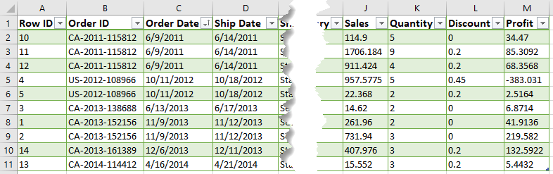 Database in Excel