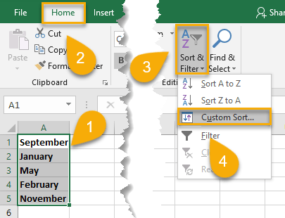 How to Sort Dates by Names of Months or Weekdays