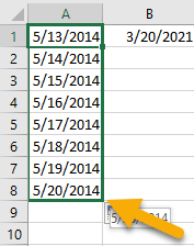 How to autofill dates in Excel