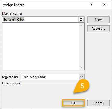 Macro dialog box