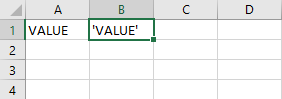 Single Quotes in Excel