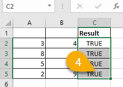 TRUE and FALSE Values in Excel