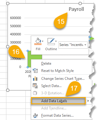 The Add Data Labels option