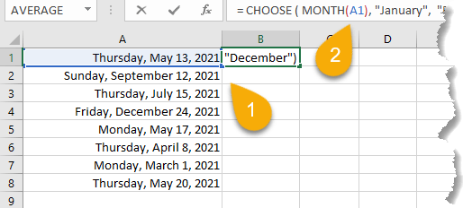 Using the MONTH CHOOSE Formula