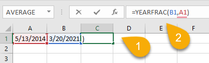 YEARFRAC Formula