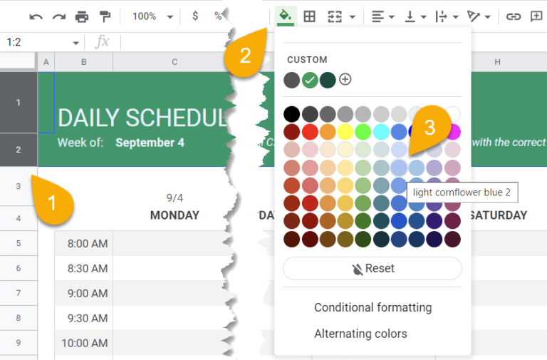 How To Make A Schedule In Google Sheets Spreadsheet Daddy