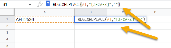 How do I split numbers from text in Google Sheets