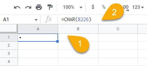 How to Create Bullet Points Using the CHAR Function