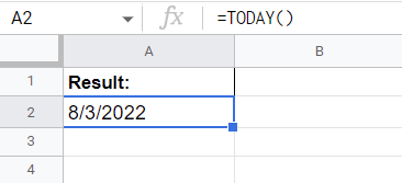 How to Insert the Today Date in Google Sheets