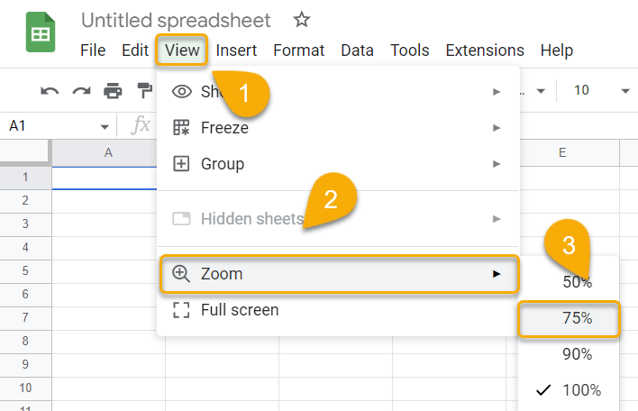 How to Zoom Out in Google Sheets