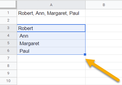 How to split cells vertically in Google Sheets