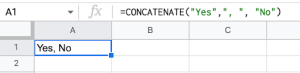 CONCATENATE with a comma