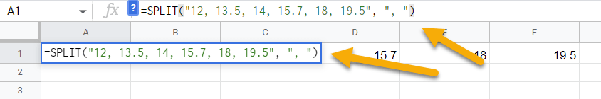 How do I split numbers in Google Sheets