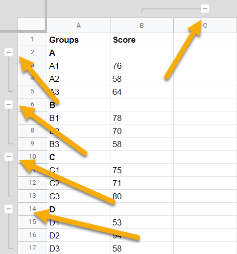 How to Collapse Grouped Rows or Columns