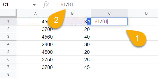 How to Divide Columns