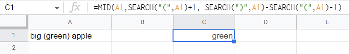 How to Extract a Substring Between Parentheses in Google Sheets