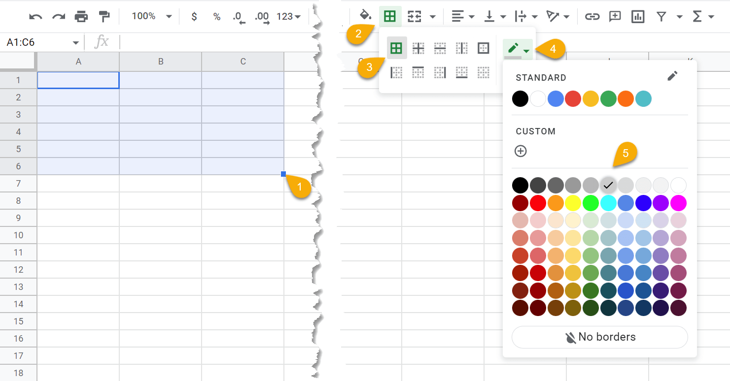 How to Make Gridlines Darker for a Certain Cell Range