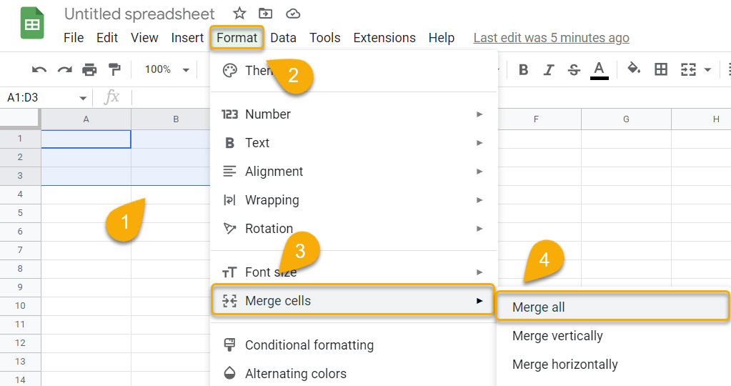 How to Merge Cells in Google Sheets