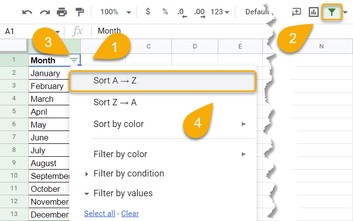 How to Sort by Column in Google Sheets on a Desktop