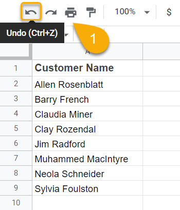 How to Undo a Sort in Google Sheets