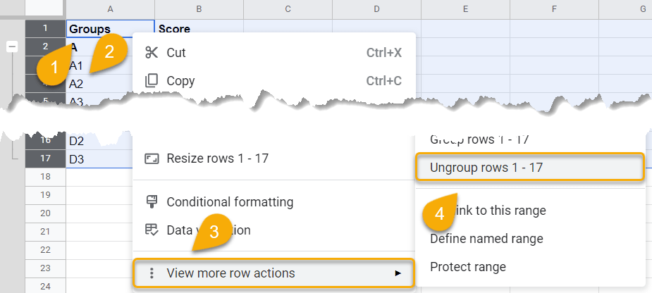 How to Ungroup Rows and Columns