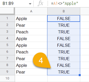 How to apply the result to the rest of the cells in the list