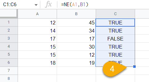 How to drag the cell down to copy the formula through the rest of the list