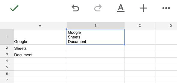 Line Break in Google Sheets on Mobile Devices