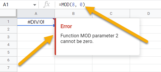 MOD function with an error