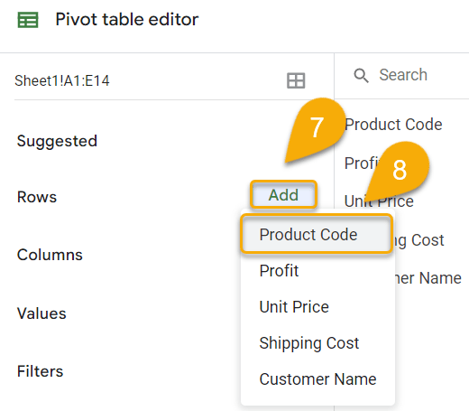 Pivot Table Editor