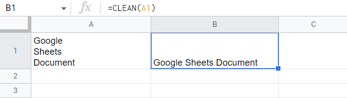 Remove Line Breaks in Google Sheets