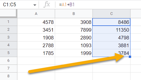 How To Add Numbers In Google Sheets Spreadsheet Daddy   Selected Data 