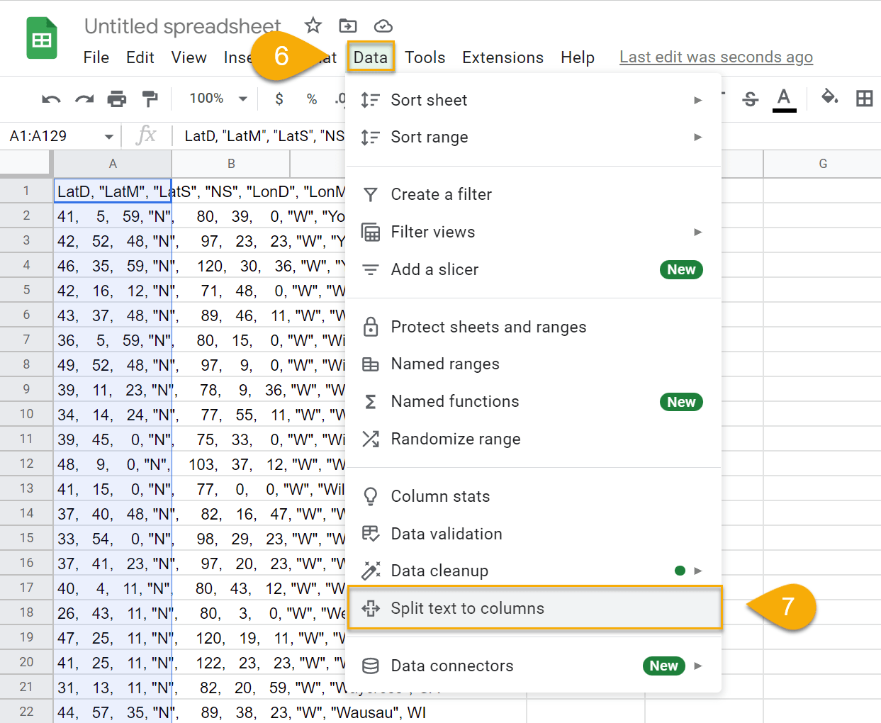 Split text to columns