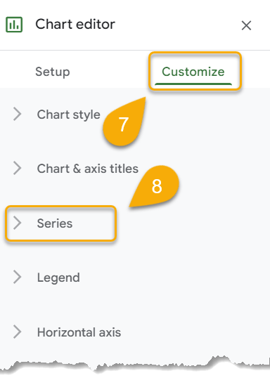 The Customize option