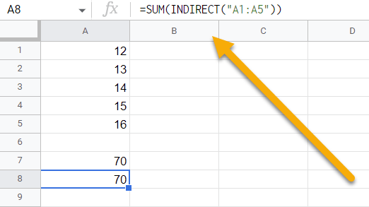 The INDIRECT function by referring to a result that contains another function