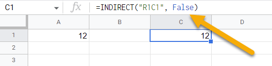 The INDIRECT function with the FALSE value